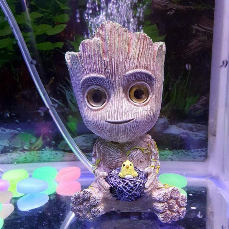 SLOCME Aquarium Groot Air Bubbler Decorations - Oxygen Pump Resin Crafts for Aquarium Fish Tank Decor,with Air Bubbler Stone for Aquarium - Image 4